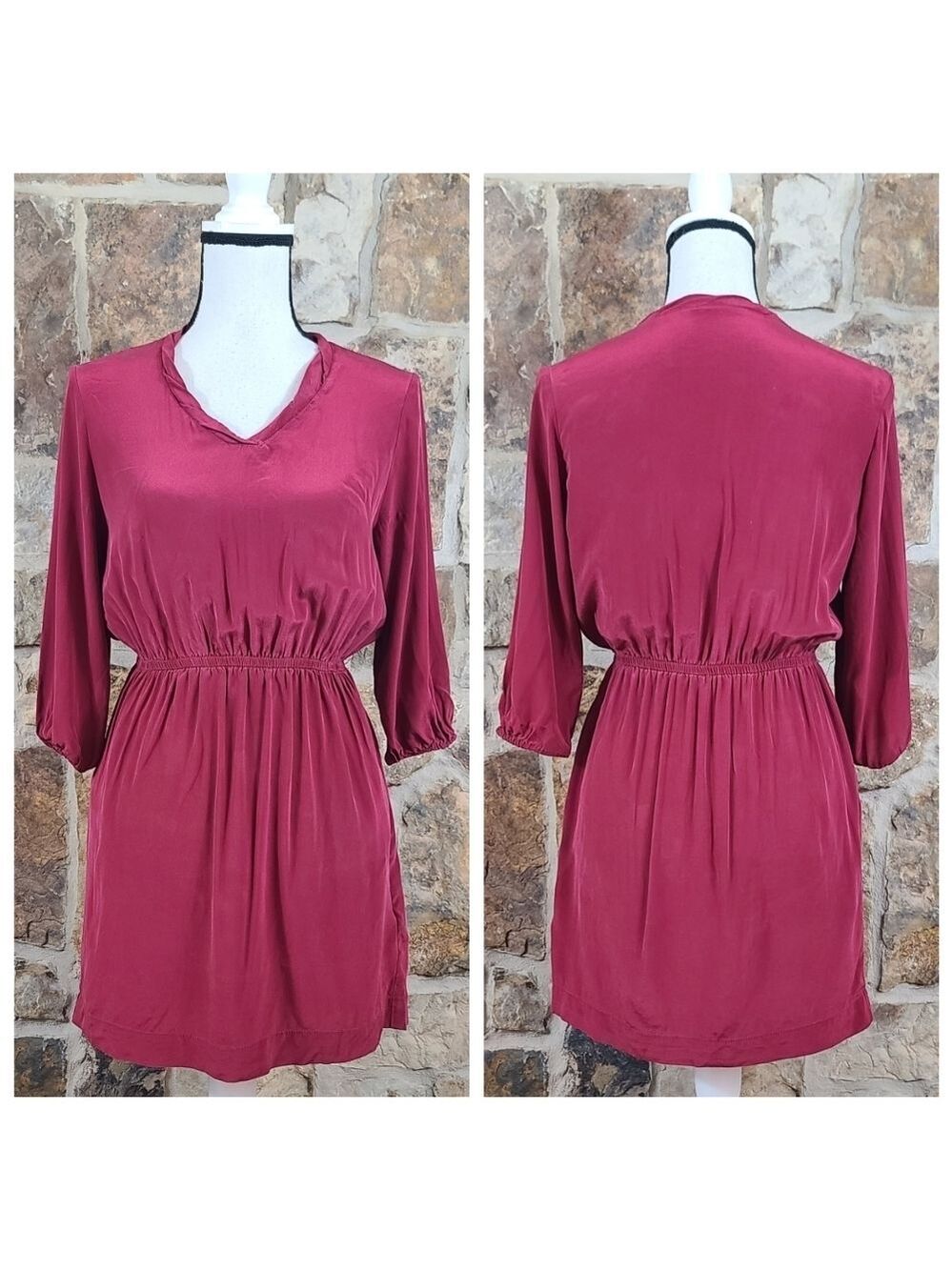 Burberry S SMALL Silk Blouson Dress